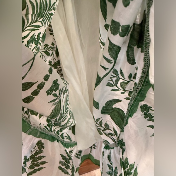 Sugarlips Cotton Green and White Floral Maxi Dress with Pockets - Picture 7 of 8